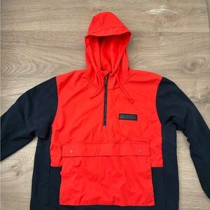 Nike SB Men’s Orange and Navy Windbreaker Hoodie